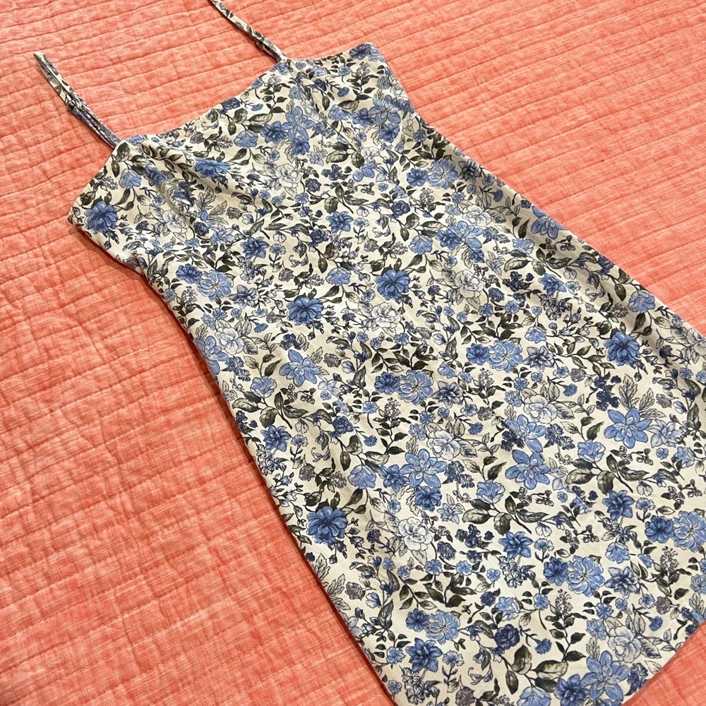 From Target, blue fitted mini dress.